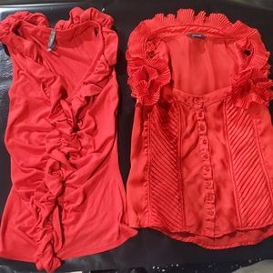 Red ruffle shirt bundle